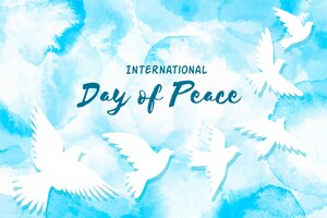 Vector acuarela día internacional de la paz