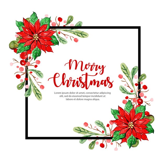Acuarela diseño de marco de Navidad