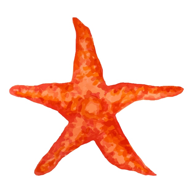 Acuarela estrella de mar pintura abstracta mar vida animal dibujado a mano vector traza clipart aislado en blanco