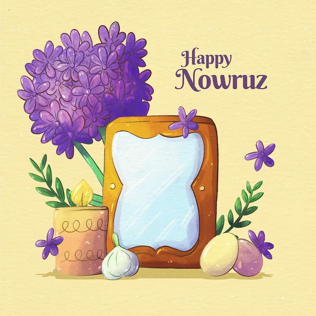 Vector acuarela feliz evento nowruz