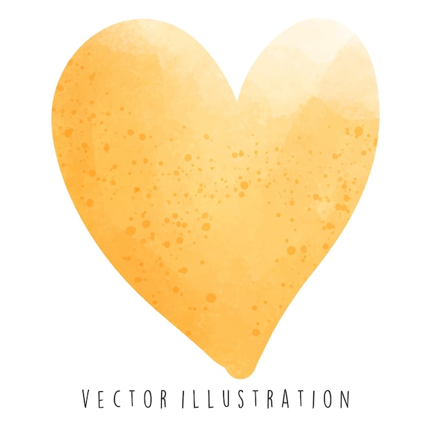 Vector acuarela feliz hanukkah con corazón amarillo ilustración vectorial