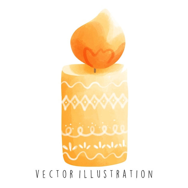 Vector acuarela feliz hanukkah con ilustración vectorial de velas