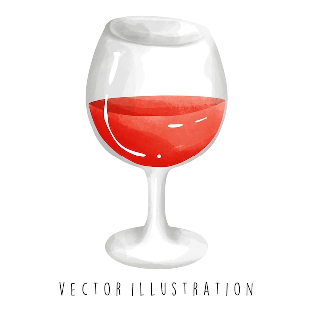 Vector acuarela feliz hanukkah con vino ilustración vectorial