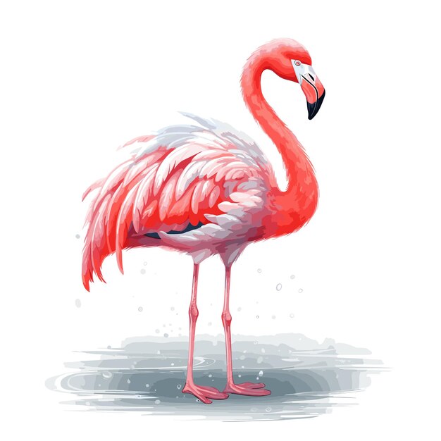 acuarela Flamingo ilustración vectorial dibujos animados de pájaros