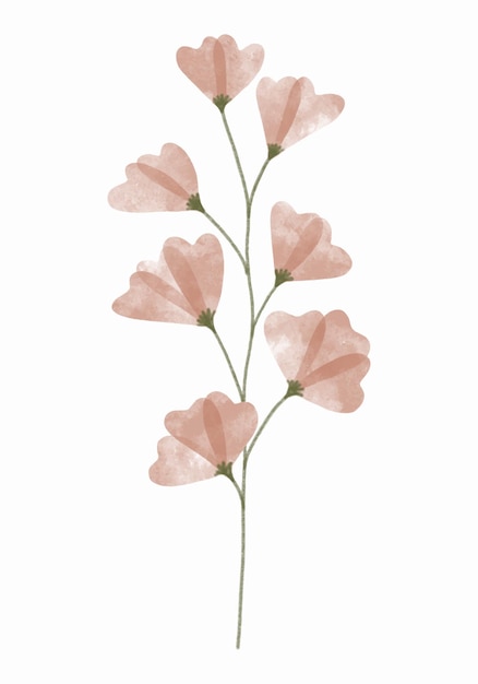 Acuarela flor de moda ilustración vectorial para aplicación web e impresión elegante forma femenina florística