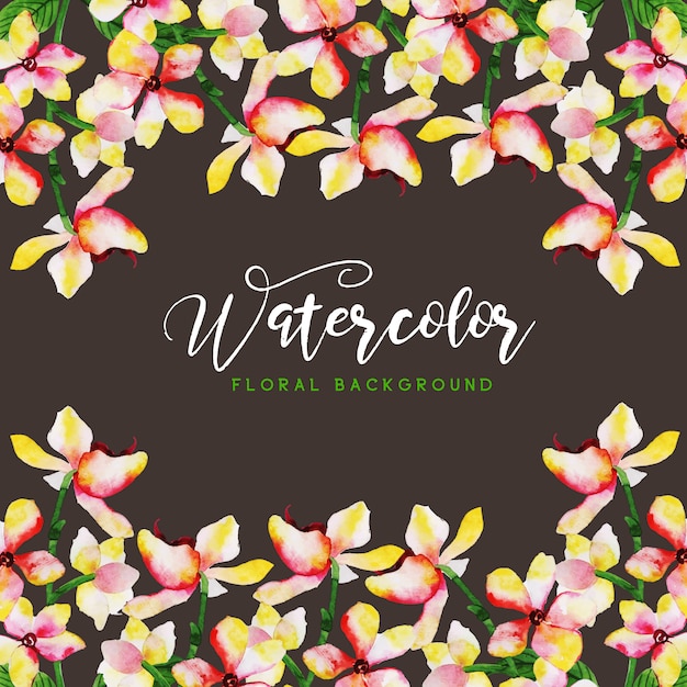 Vector acuarela floral fondo polivalente