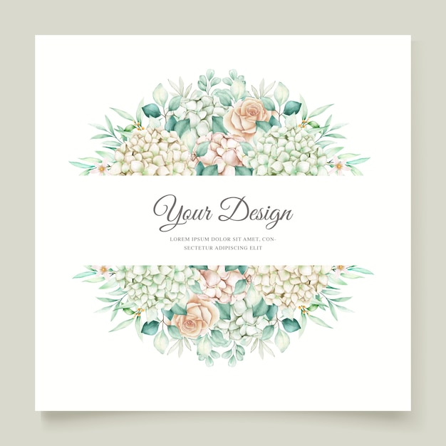 acuarela floral y hojas conjunto de tarjeta de invitación de boda