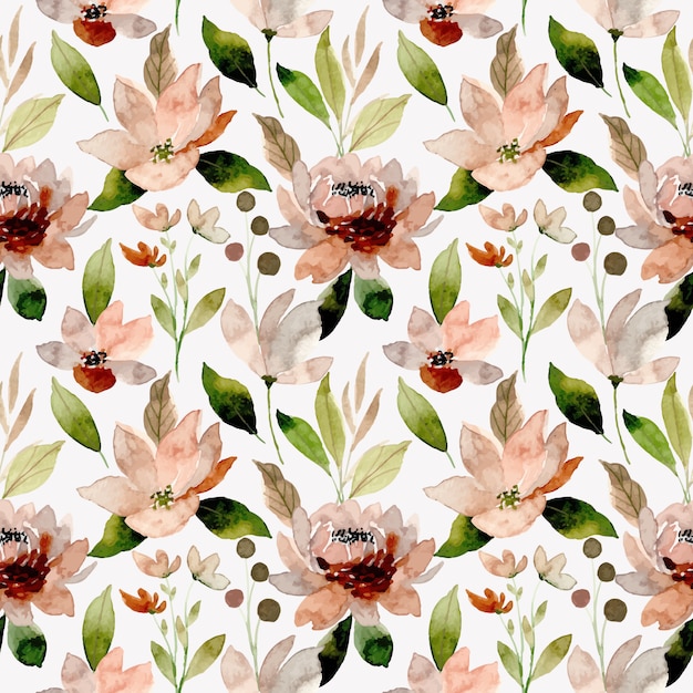 Acuarela floral de patrones sin fisuras con hojas verdes