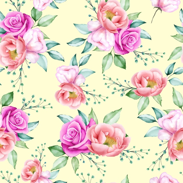 acuarela floral de patrones sin fisuras