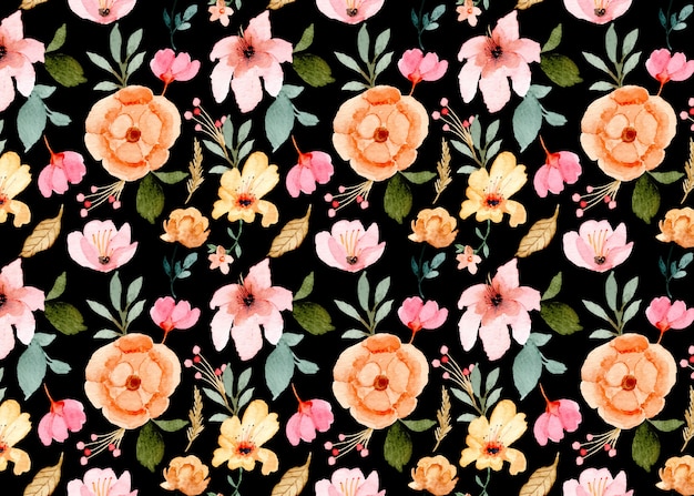 acuarela floral de patrones sin fisuras