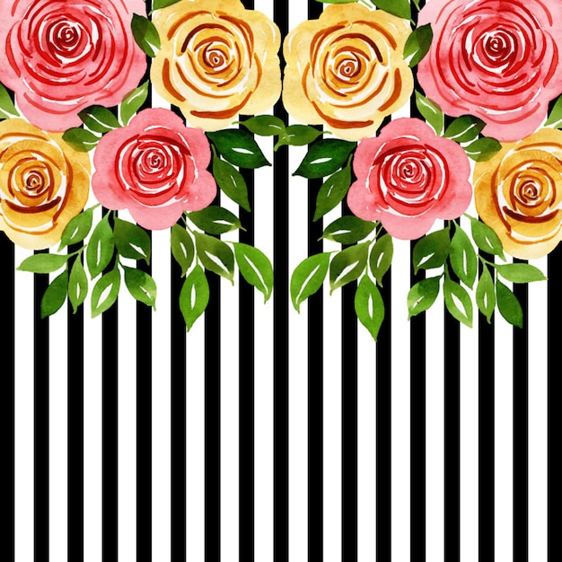 Acuarela Floral Strip Tarjetas