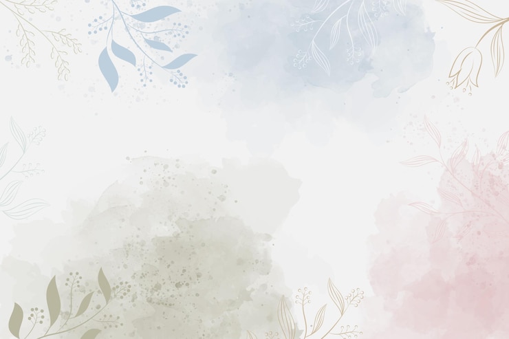 Vector acuarela de fondo en blanco con mano húmeda abstracta floral dibujada