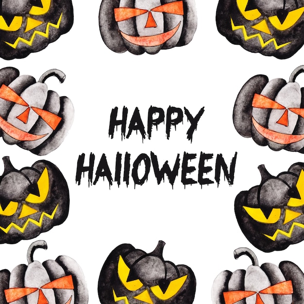 Acuarela de fondo de elementos de Halloween