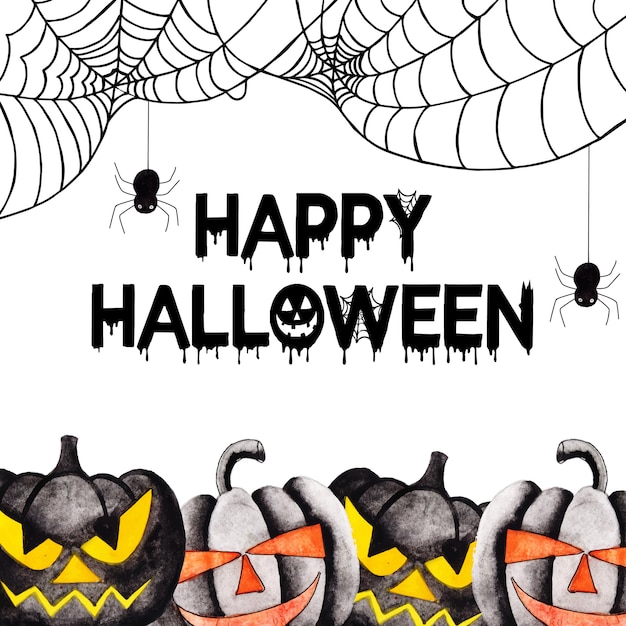 Acuarela de fondo de elementos de Halloween