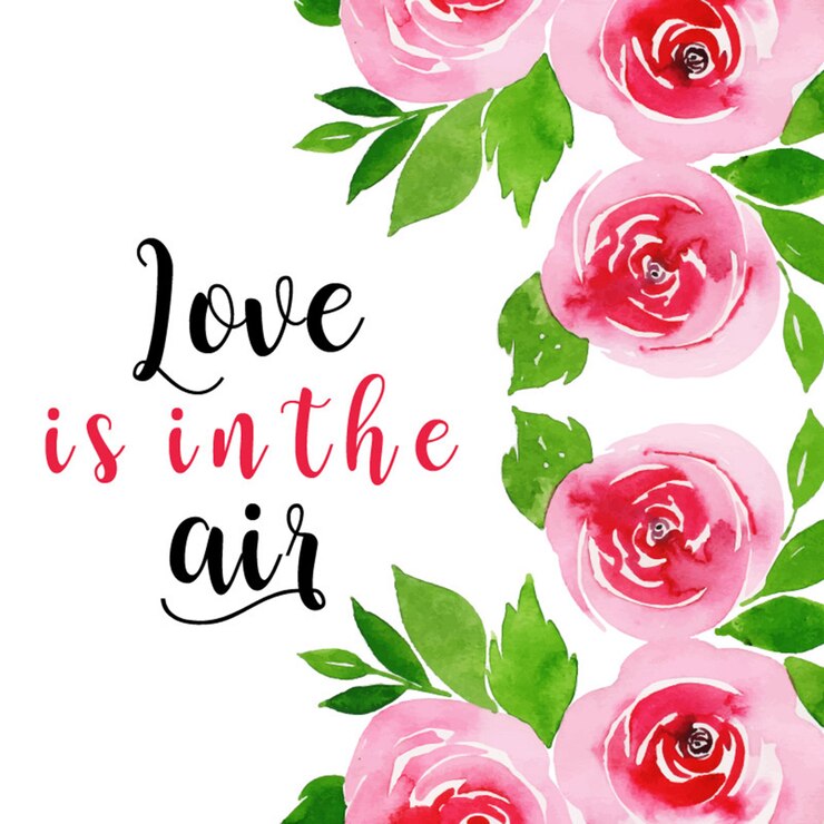 Vector acuarela fondo floral de san valentín
