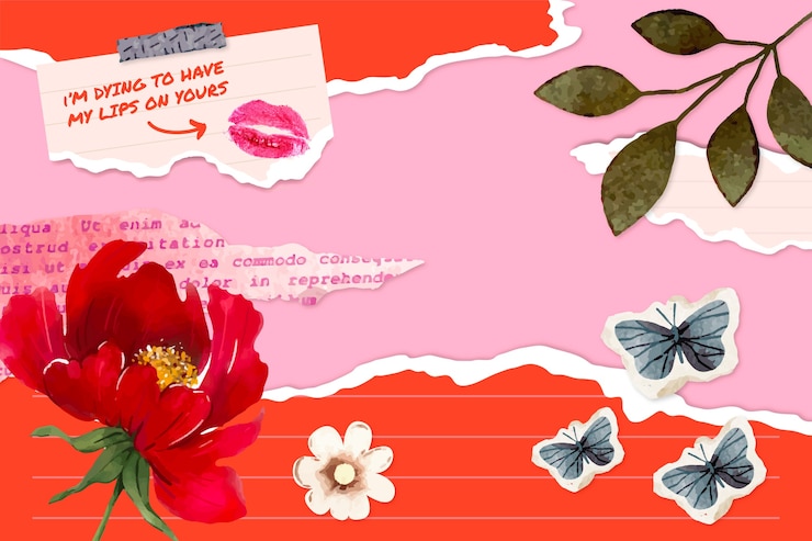 Acuarela de fondo vintage para el día de San Valentín