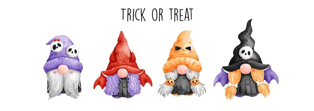 Acuarela gnomo halloween halloween vector ilustración