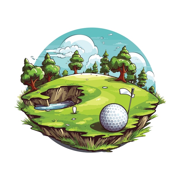 Acuarela golf arte vectorial