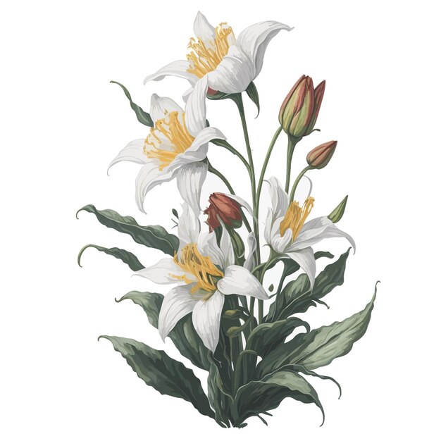 Acuarela Henrys Lily Clipart Floral Ramo Flor