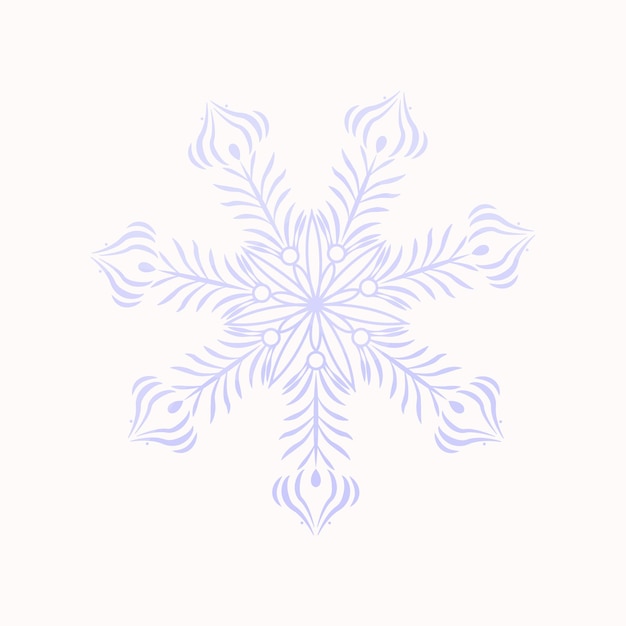 Acuarela hermoso copo de nieve aislado