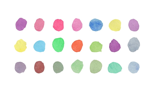 Acuarela hermoso juego de salpicaduras coloridas salpicaduras multicolores