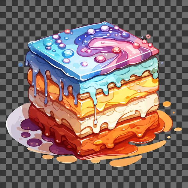 Vector acuarela de kue lapis indonesio legit rainbow cake cake indonesio multivector clipart eps arte