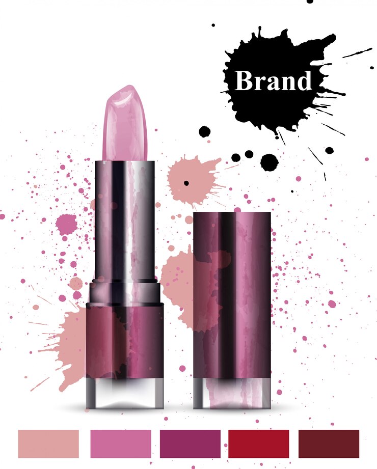 Vector acuarela lápiz labial cosméticos