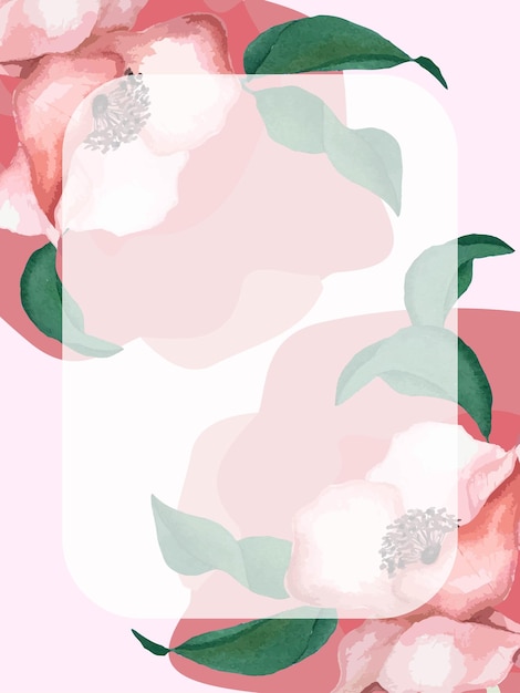 Acuarela mano dibujar postal de fondo vectorial con amapola rosa