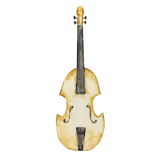 Vector acuarela navidad cascanueces violín