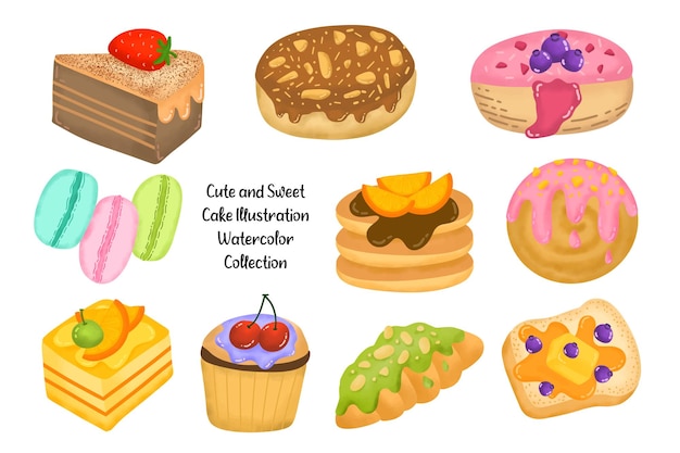 Acuarela de pastel dulce pintado a mano