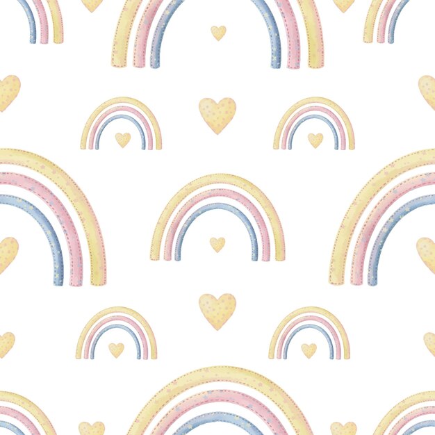 Acuarela de patrones sin fisuras lindo arco iris