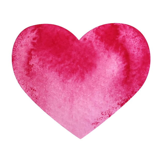 Acuarela pintada corazón rosa