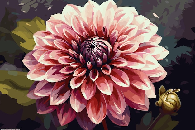 Acuarela pintada a mano flor vector arte pintura ilustración