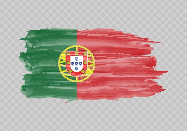 Acuarela pintura bandera de portugal
