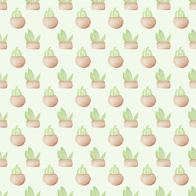 Acuarela plantas decorativas de patrones sin fisuras