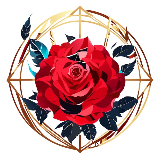 acuarela roja rosa boho diseño de marco ilustración vectorial