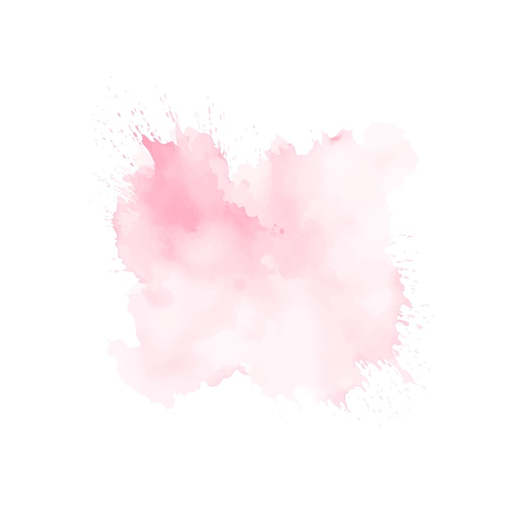 Vector acuarela rosa abstracta salpicaduras de agua sobre un fondo blanco