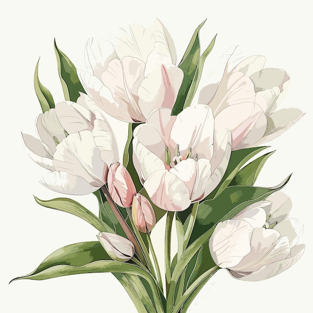 Acuarela tulipas ilustración floral