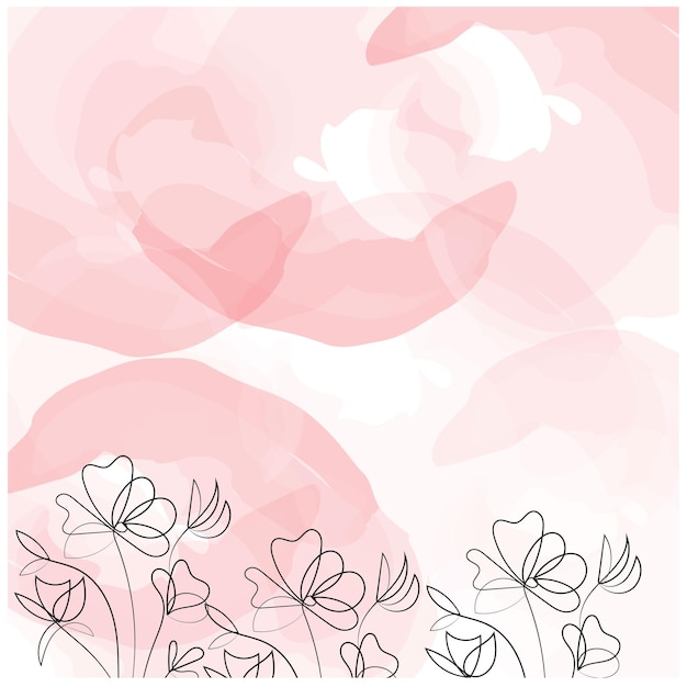 acuarela vectorial con flores dibujadas a mano en el fondo