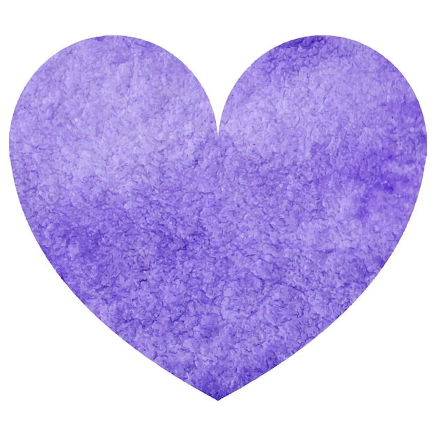 Vector acuarela violeta corazón amor símbolo aislado vector