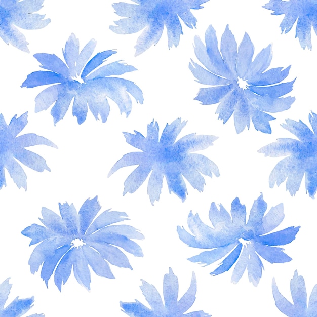 Acuarela violeta flores de patrones sin fisuras Estampado floral abstracto colorido