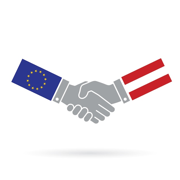 Acuerdo comercial de apretón de manos entre la Unión Europea y Austria
