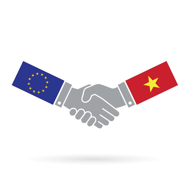 Acuerdo comercial de apretón de manos entre la unión europea y vietnam