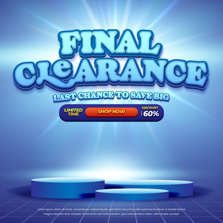 Vector el acuerdo de descuento de la venta final ofrece promoción con el vector de banner de gradiente de blue sparkle