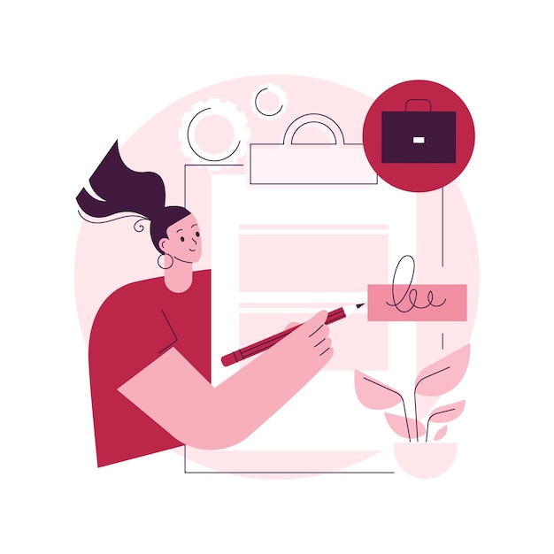 Acuerdo de empleo concepto abstracto ilustración vectorial