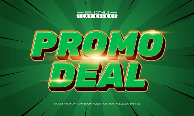 acuerdo promocional efectos de texto editables con un tema de descuento y promoción