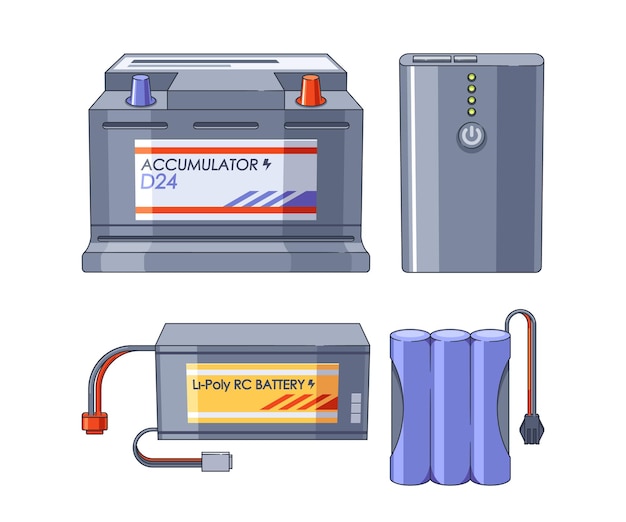 Acumulador de automóviles de cilindro alcalino y batería de polímero de litio conjunto de banco de energía portátil