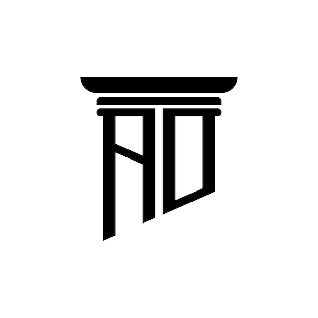 AD Monogram Logo Design letra texto nombre símbolo monocromo logotipo alfabeto carácter simple logo