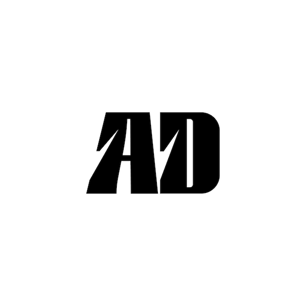 AD Monogram Logo Design letra texto nombre símbolo monocromo logotipo alfabeto carácter simple logo