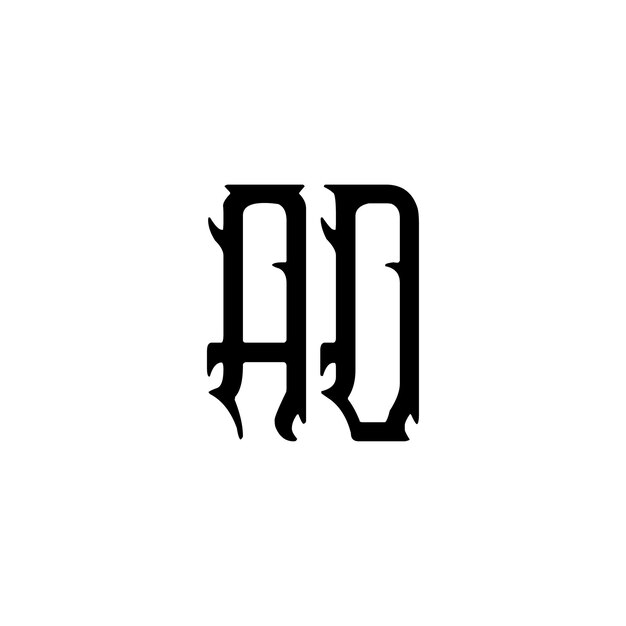 AD Monogram Logo Design letra texto nombre símbolo monocromo logotipo alfabeto carácter simple logo